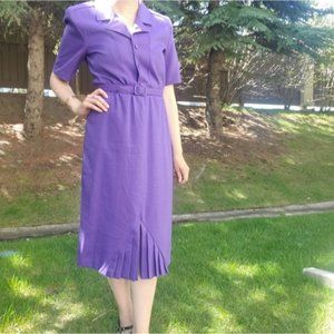 Vintage purple dress midi dress